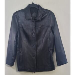 Preston & York Coat Womens Medium Genuine Lamb Skin Coat Black EMO Goth Witchy